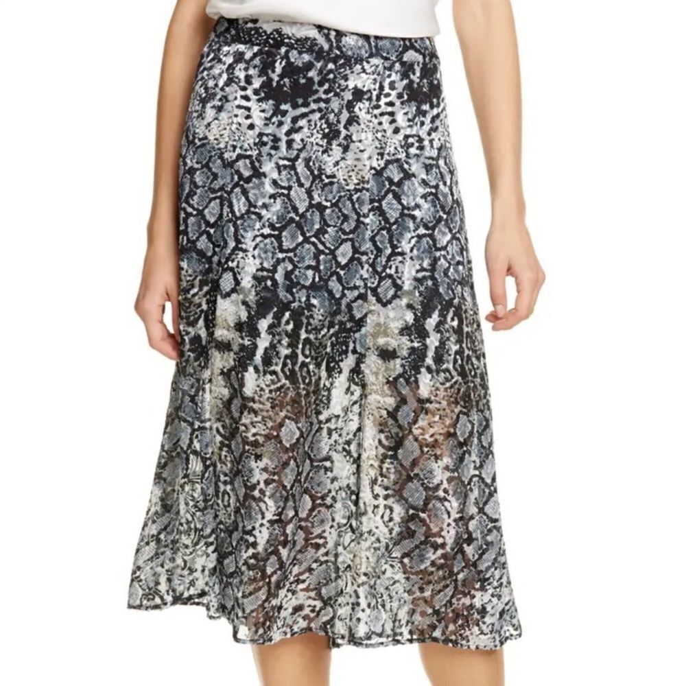 Alice + Olivia Athena Python-Print Stretch Silk A… - image 2